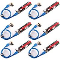 Los mejores  - Ubit PCIe Riser- 3 en 1 1x a 16x Pcie Riser Board con LED Hint- Cable Custom Custom de 60 cm USB 3.0- 3 Opciones de…